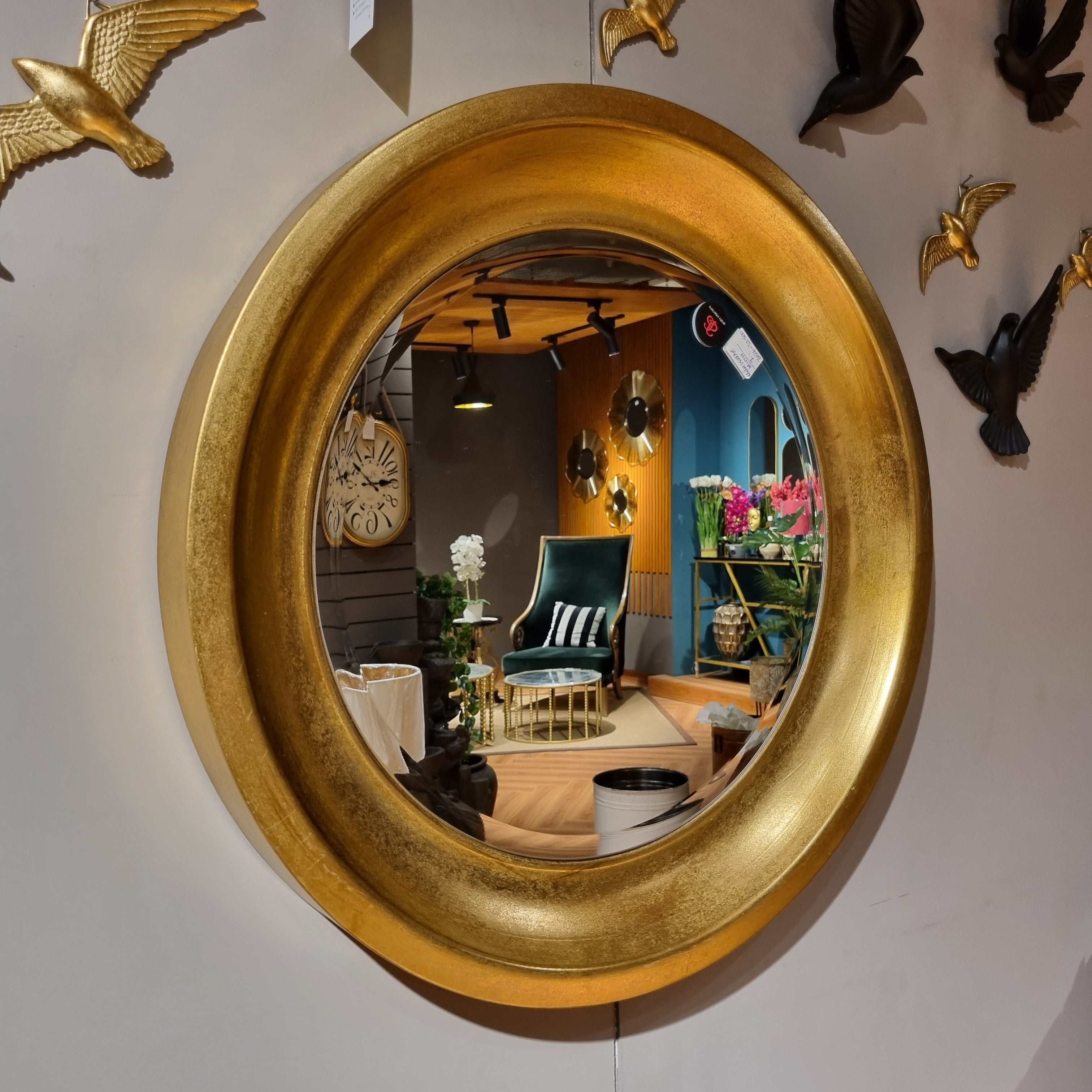 Gold Convex Wall Mirror