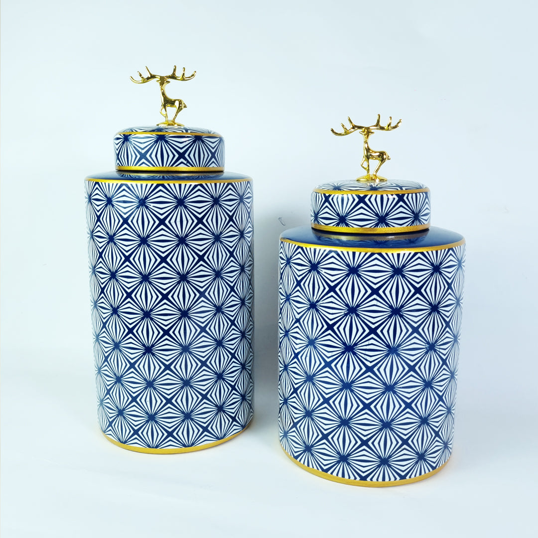 Blue & White Hexagon Vase