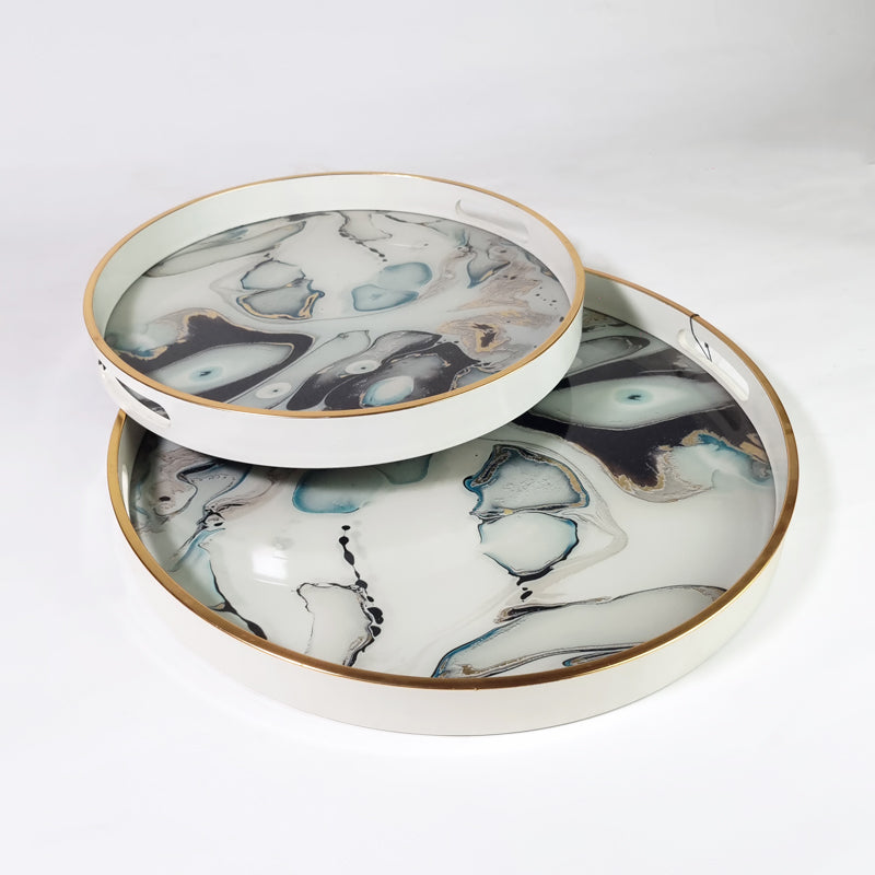 White Resin Abstract Trays