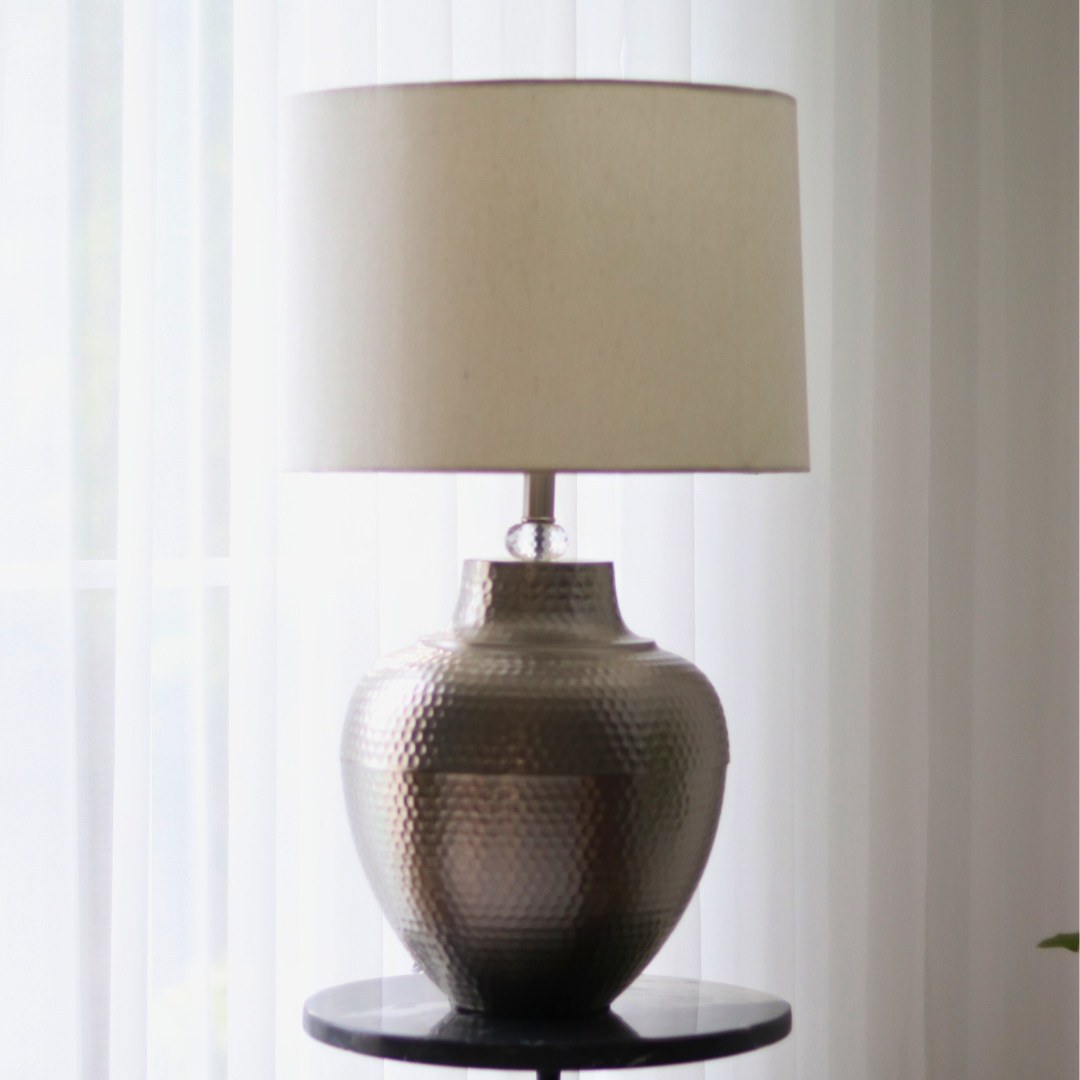 Antiqued Silvertone Lamp