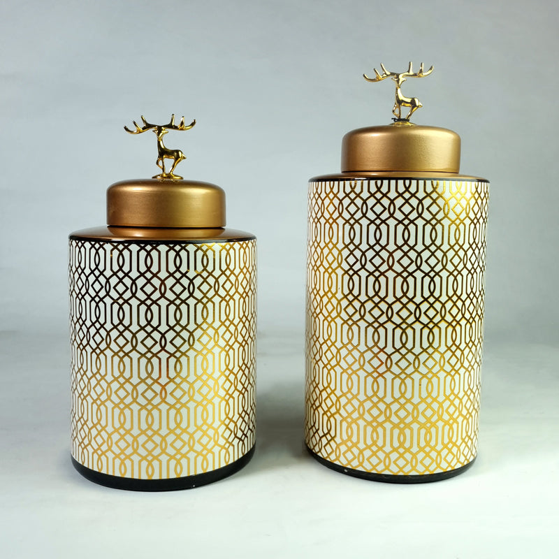 Gold & White Vases
