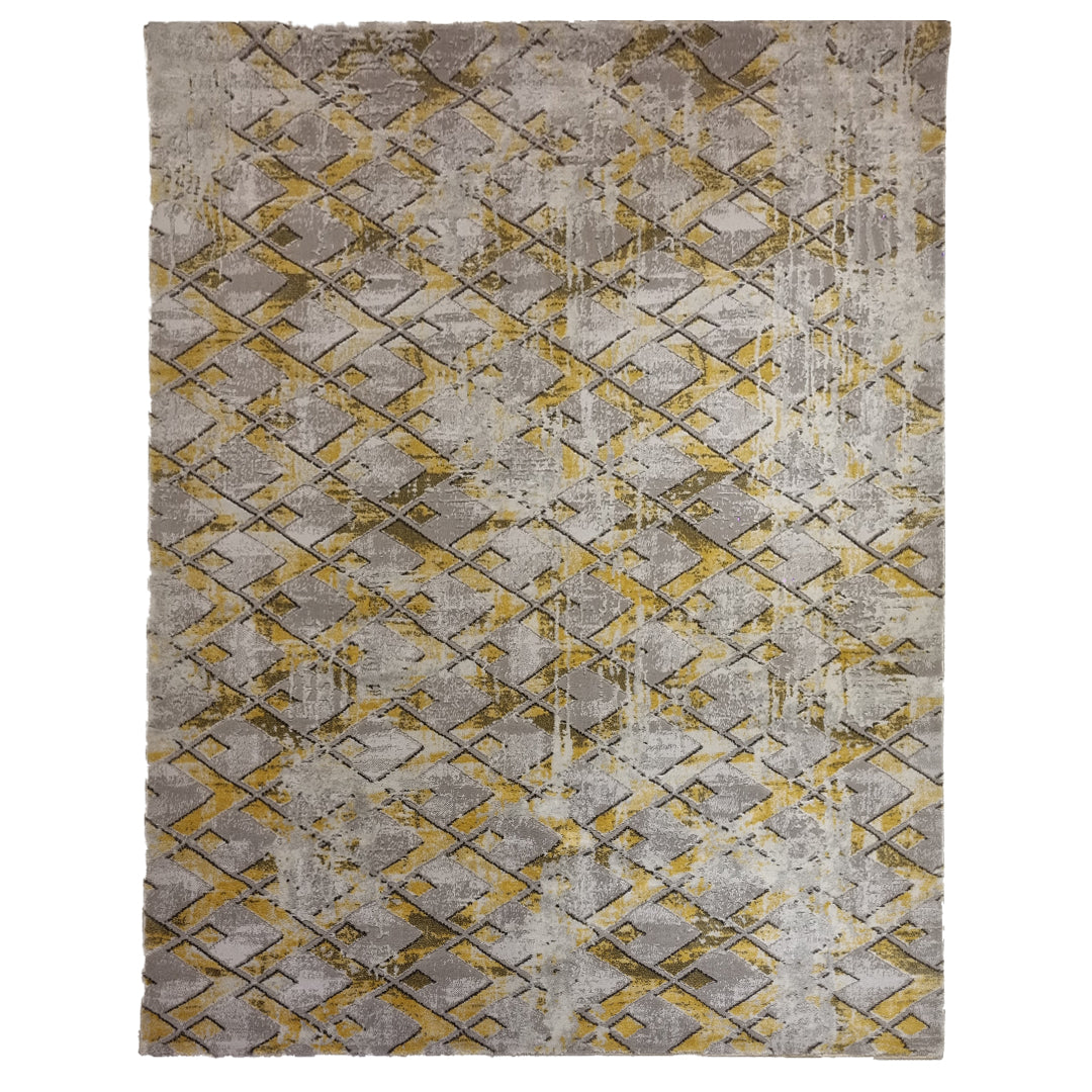 Yellow & Grey Abstract Rug