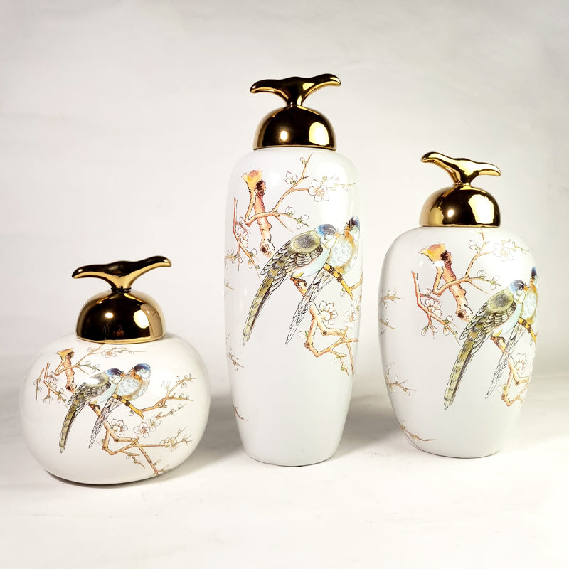 Swift Bird White Vases
